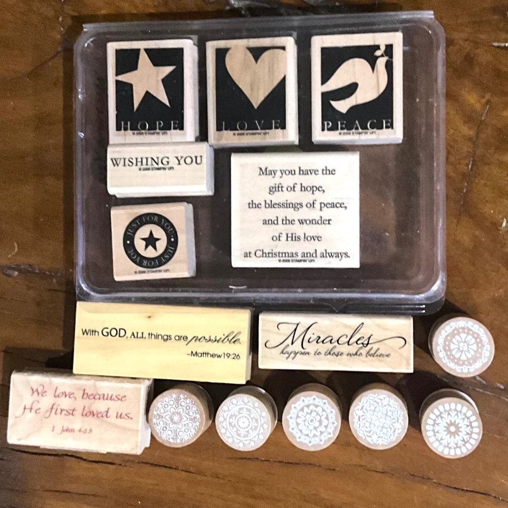15 Rubber Mounted Wood Stamps - Stampin up, Recollections, more